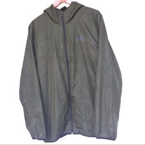 Adidas Windbreaker Olive Green Jacket Size Medium